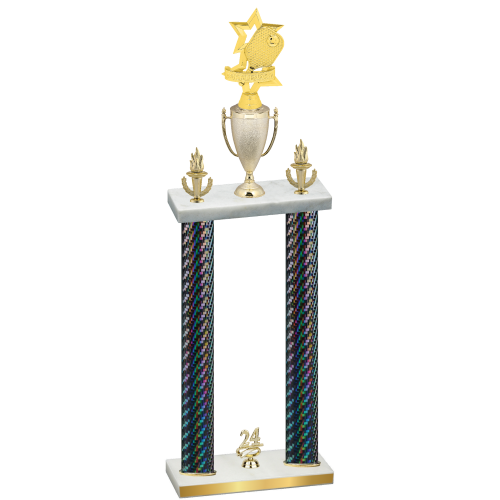 Double Black Carbon Fiber Year Pickleball Trophy