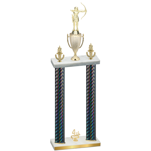 Double Black Carbon Fiber Fourth Place Archery Trophy