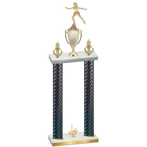 Double Black Carbon Fiber First Place Skater Trophy