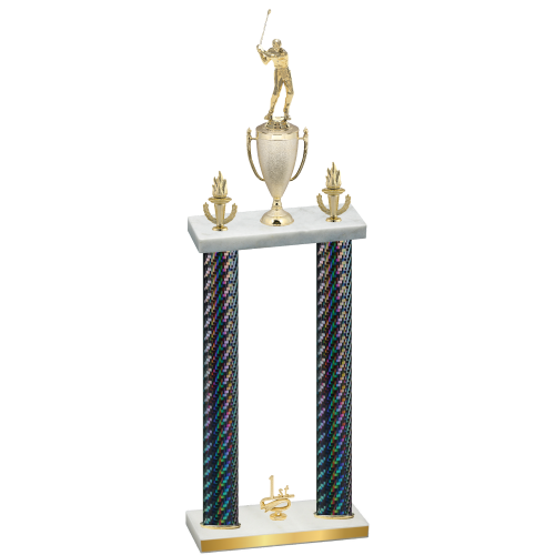 Double Black Carbon Fiber First Place Golf Trophy