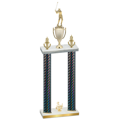 Double Black Carbon Fiber Third Place Golf Trophy