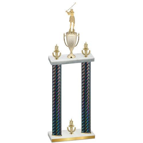 Double Black Carbon Fiber Victory Golf Trophy