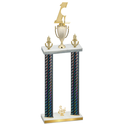 Double Black Carbon Fiber Third Place Golf Trophy