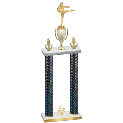Double Black Carbon Fiber Fourth Place Karate Trophy