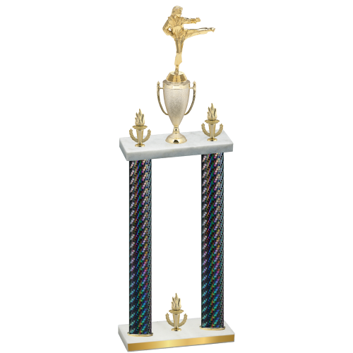 Double Black Carbon Fiber Victory Karate Trophy