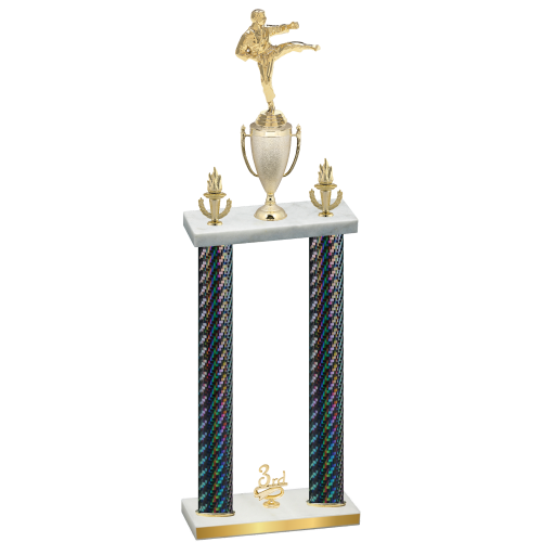 Double Black Carbon Fiber Third Place Karate Trophy
