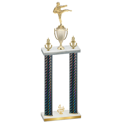 Double Black Carbon Fiber Fourth Place Karate Trophy