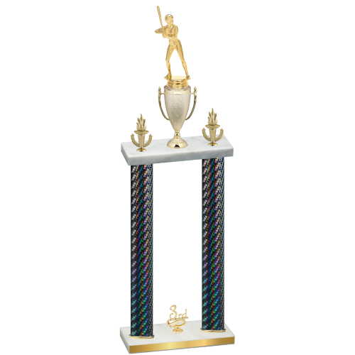 Double Black Carbon Fiber Third Place Softball Trophy