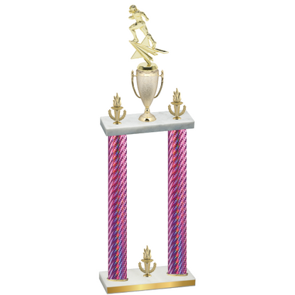 Double Pink Carbon Fiber Victory Football Trophy