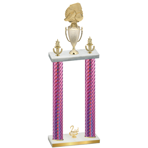 Double Pink Carbon Fiber Second Place Soccer Trophy