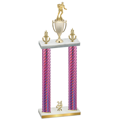 Double Pink Carbon Fiber Year Rugby Trophy