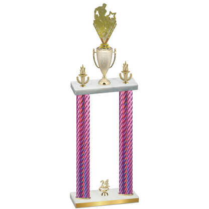 Double Pink Carbon Fiber Year Rugby Trophy
