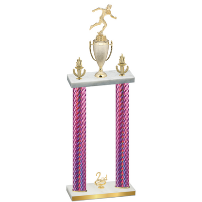 Double Pink Carbon Fiber Second Place Running Trophy