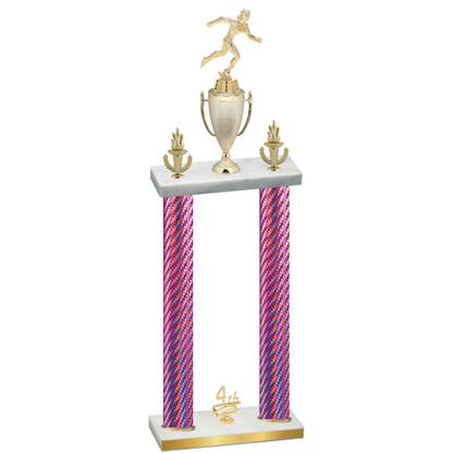 Double Pink Carbon Fiber Fourth Place Running Trophy