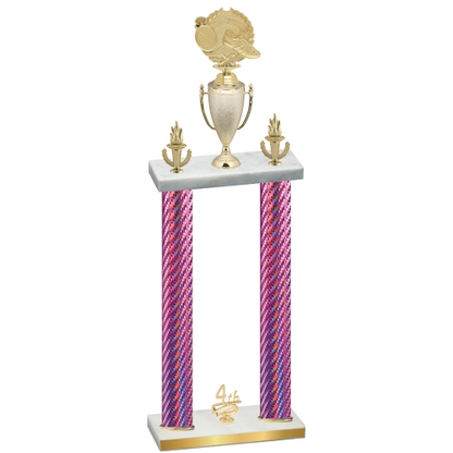 Double Pink Carbon Fiber Fourth Place Running Trophy