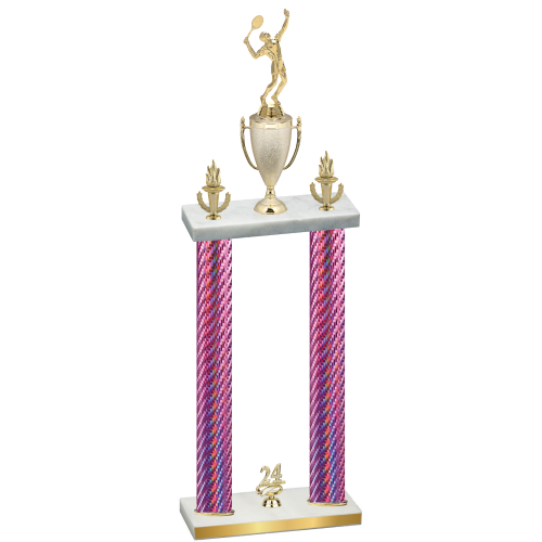 Double Pink Carbon Fiber Year Tennis Trophy