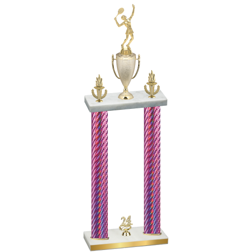 Double Pink Carbon Fiber Year Tennis Trophy