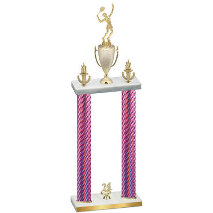 Double Pink Carbon Fiber Year Tennis Trophy
