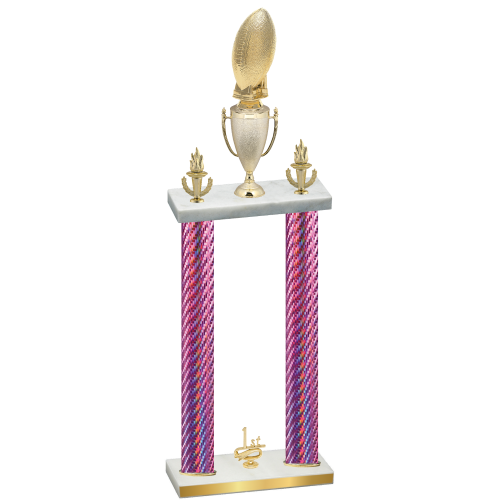 Double Pink Carbon Fiber First Place Football Trophy