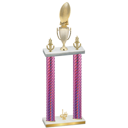 Double Pink Carbon Fiber First Place Football Trophy