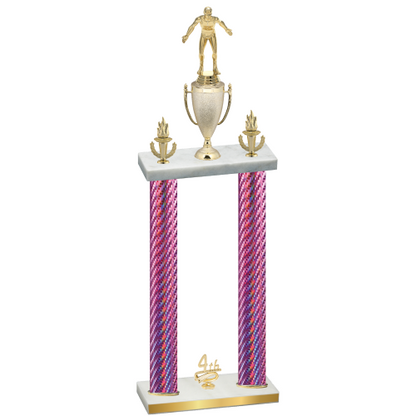 Double Pink Carbon Fiber Fourth Place Wrestling Trophy