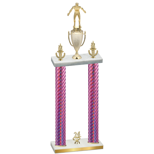 Double Pink Carbon Fiber Year Wrestling Trophy