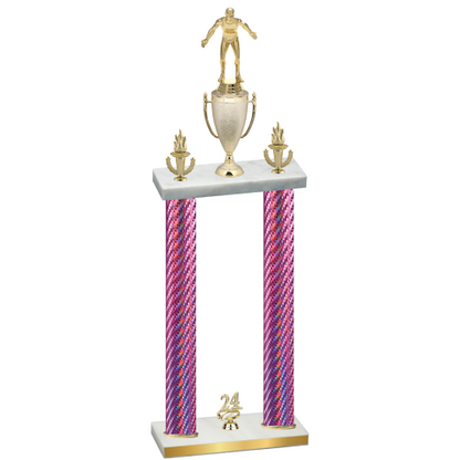 Double Pink Carbon Fiber Year Wrestling Trophy