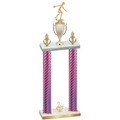 Double Pink Carbon Fiber Second Place Bowling Trophy