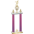 Double Pink Carbon Fiber Fourth Place Bowling Trophy