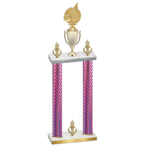 Double Pink Carbon Fiber Victory Volleyball Trophy