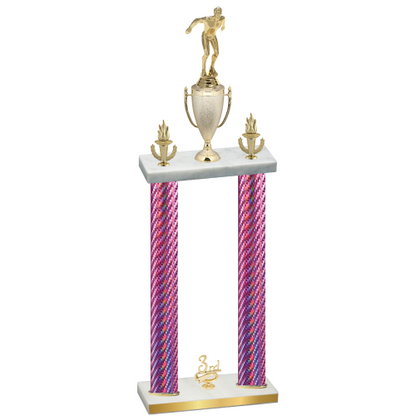 Double Pink Carbon Fiber Third Place Swimming Trophy