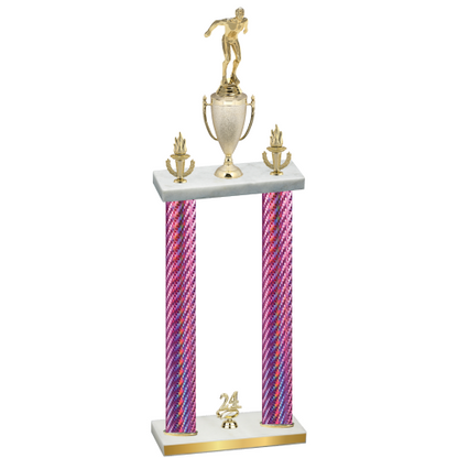 Double Pink Carbon Fiber Year Swimming Trophy
