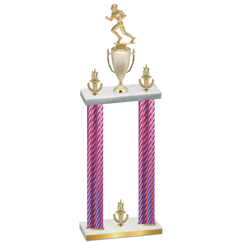 Double Pink Carbon Fiber Victory Football Trophy