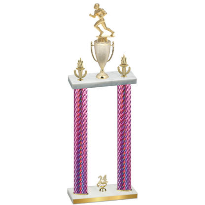 Double Pink Carbon Fiber Year Football Trophy