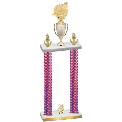 Double Pink Carbon Fiber Year Swimming Trophy