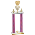 Double Pink Carbon Fiber First Place Cheerleading Trophy