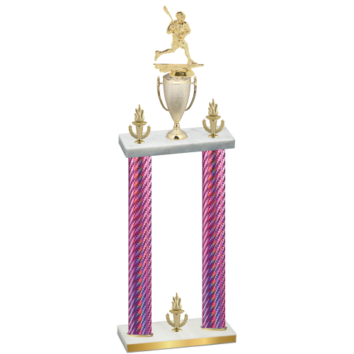 Double Pink Carbon Fiber Victory Lacrosse Trophy