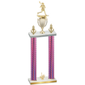 Double Pink Carbon Fiber First Place Lacrosse Trophy
