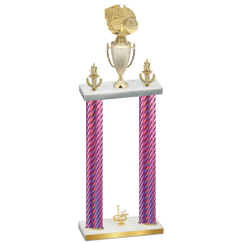 Double Pink Carbon Fiber First Place Basketball Trophy