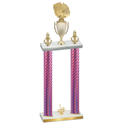 Double Pink Carbon Fiber First Place Basketball Trophy