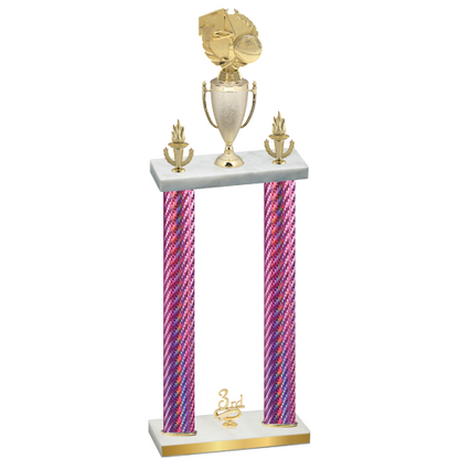 Double Pink Carbon Fiber Third Place Basketball Trophy