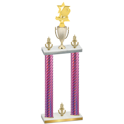 Double Pink Carbon Fiber Victory Pickleball Trophy
