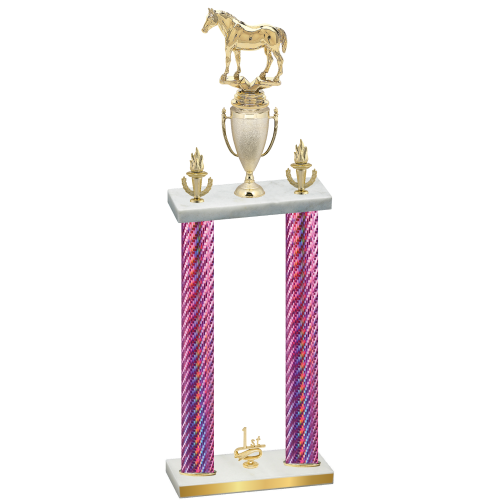 Double Pink Carbon Fiber First Place Horses Trophy