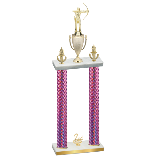 Double Pink Carbon Fiber Second Place Archery Trophy