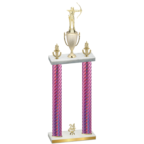 Double Pink Carbon Fiber Year Archery Trophy