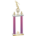 Double Pink Carbon Fiber Fourth Place Basketball Trophy