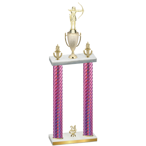 Double Pink Carbon Fiber Year Archery Trophy