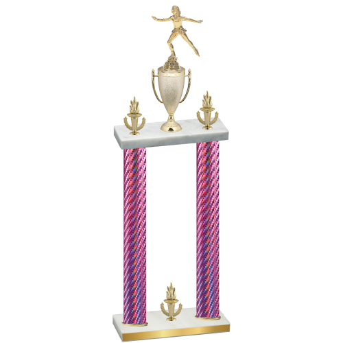 Double Pink Carbon Fiber Victory Skater Trophy
