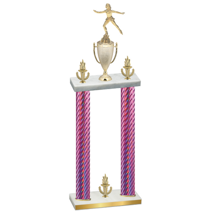 Double Pink Carbon Fiber Victory Skater Trophy