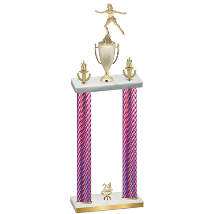Double Pink Carbon Fiber Year Skater Trophy